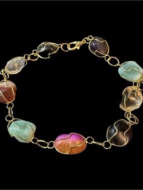 ✨Elegant Handmade Gold-Plated Gemstone Bracelet